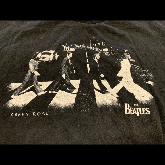 YK2 The Beatles Abbey Road Band Black Short Sleeve Crewneck Shirt Tshirt Tee XL - Picture 4 of 10